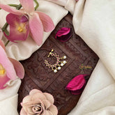 Vriksham Diya Shape  Press Naths/Nose Pin-Red-Pearls-G20762